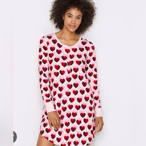 Kate Spade New York Double Hearts Jersey Sleep Shirt Size:S